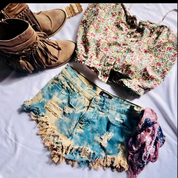 Urban Outfitters Pants - High rise Festival distress Urban Outf.. diy short